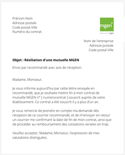 Résiliation d'une assurance santé MGEN